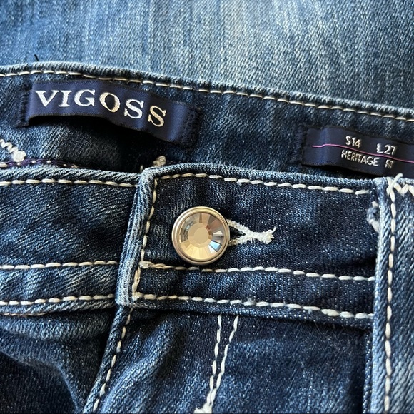 Vigoss- jeans faded w/embellishments, Chelsea Boyfriend/ Heritage Fit style - Picture 3 of 3